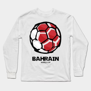 Bahrain Football Country Flag Long Sleeve T-Shirt